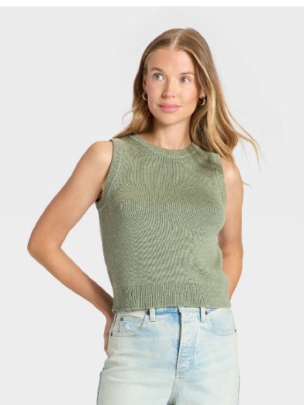 Women's Sweater Tank Top - Universal Thread™ Green new